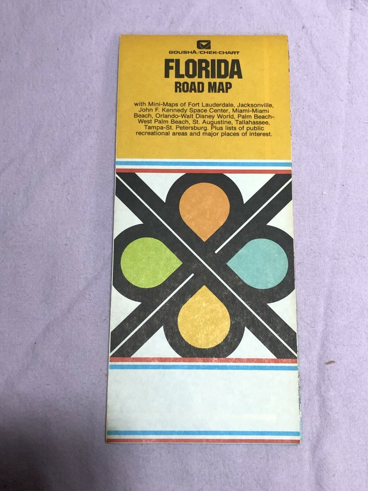 LIKE NEW 1970’s Florida Road Map – L@@K