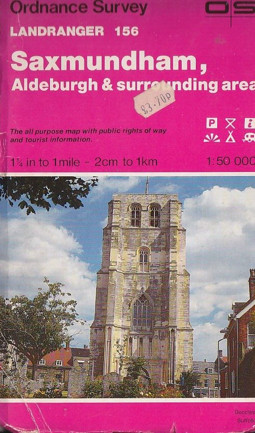 Ordnance Survey 1:50,000 Map Landranger Sheet 156 Saxmundham, Aldeburgh & area