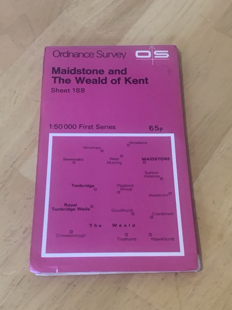 Ordnance Survey First Series Map 188 Maidstone And The Weald Of Kent OS