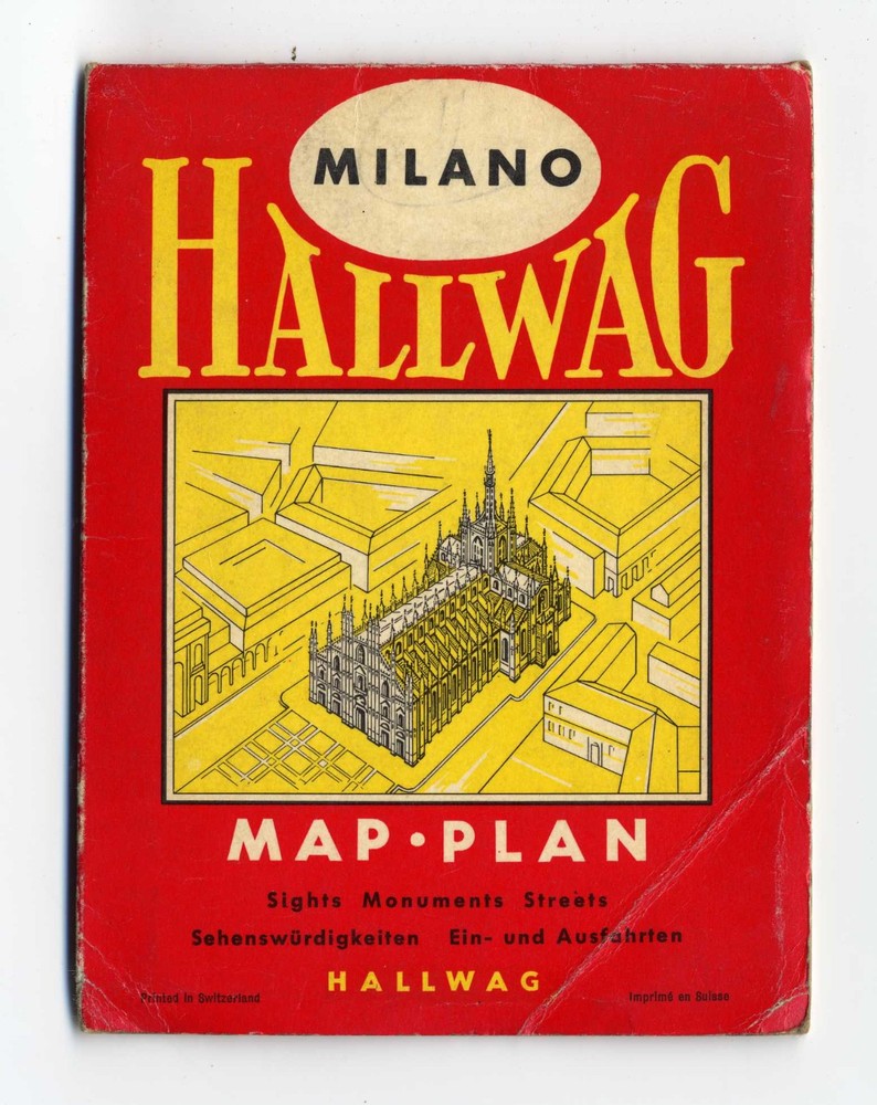 MILANO Hallwag city map vintage 1963 **see scans**