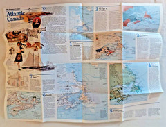 CANADA Quebec BC Ontario, Lot of 8, National Geographic Educational Maps Posters