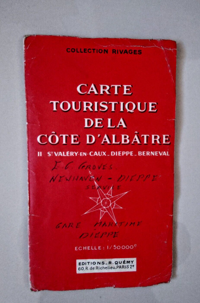 Vintage Tourist Map De La Cote D’Albatre France 1960 Folding Paper