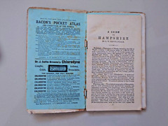 Bacon’s County Map & Guide Hampshire For Cyclists & Tourists on Cloth