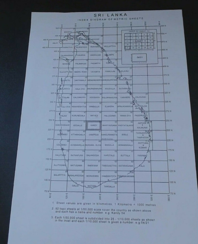 :50,000 Topographical Map Series of Sri Lanka published 2002