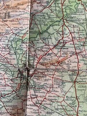 Bartholomew’s Tourists & Cyclists cloth Map. Sheet 4 Teesdale.