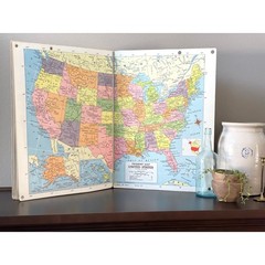 HUGE Vintage American History Map Book: Hammond Classroom Atlas