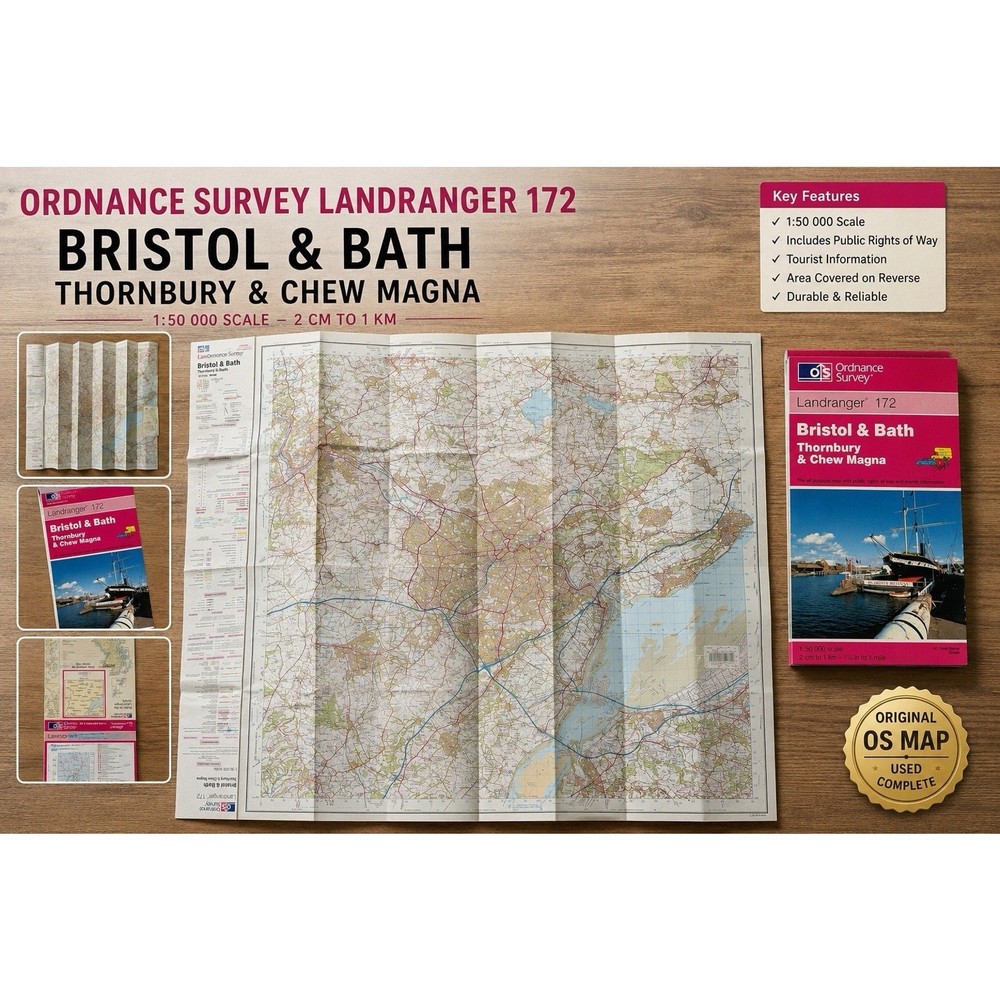 Genuine OS Landranger Sheet 172 |Bristol & Bath Area | Walking, Cycling & Travel