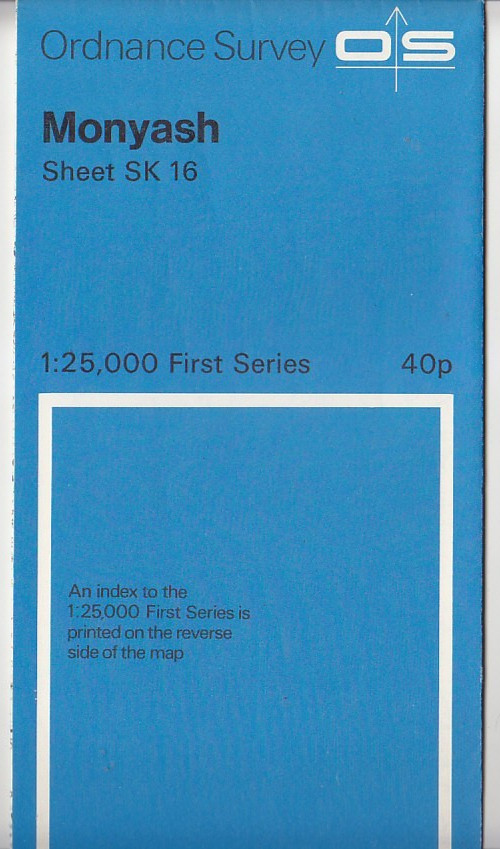 Ordnance Survey 1:25,000 First Series Map SK 16 Monyash