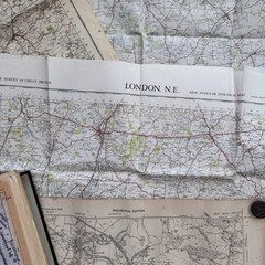 Vintage Ordinance Survey Maps & Binder Of Street Surveys Assorted As Found