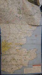 Vintage 1965 Esso Road Map South and East England Price Sixpence Traffic Signs