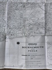 Geographia Detailed Street Map & Street Index Bournemouth & Poole c1968