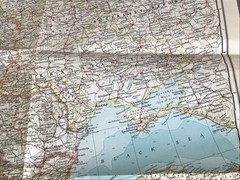 LARGE 1957 NATIONAL GEOGRAPHIC SOCIETY, EUROPE FOLDED MAP
