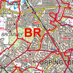 (G65) Map of Bromley BR Postcode Sectors, Poster of Bromley Postcodes