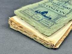 Antique Old Map of London England Philips Clear-Print Popular Street Index Worn