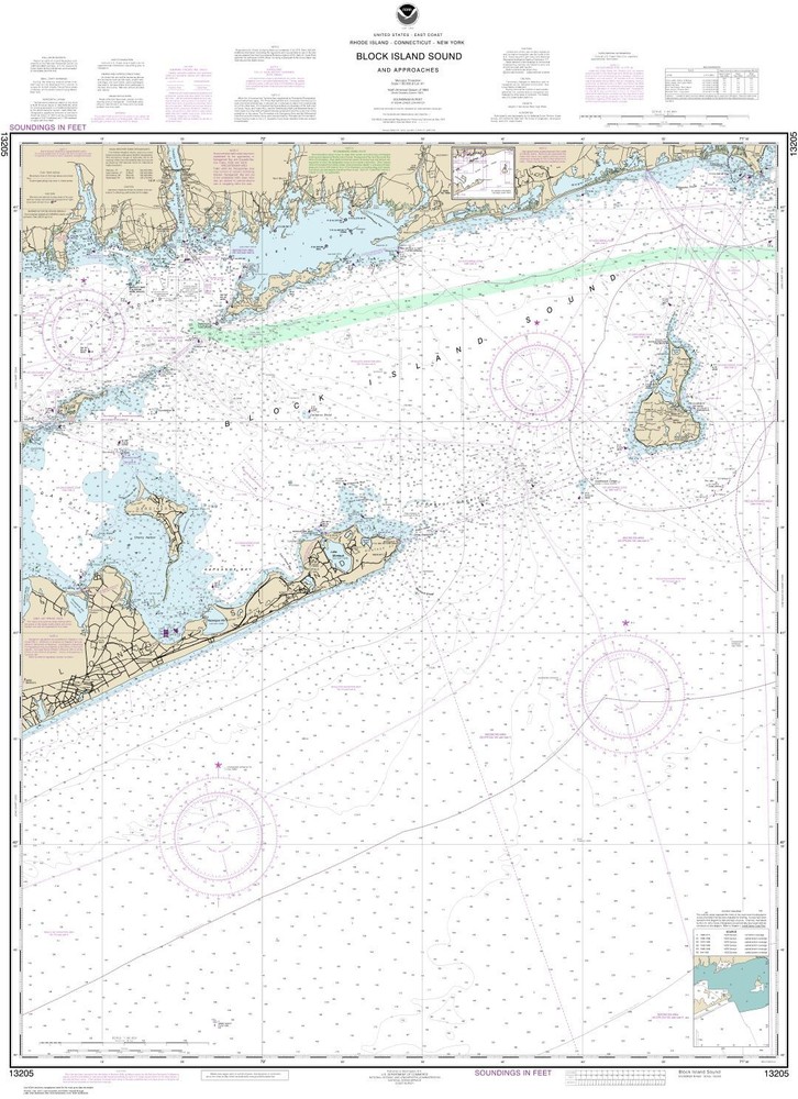 Block Island Sound and Approaches | Waterproof NOAA Chart 13205