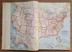 Vintage National Geographic Society Atlas Folio 1958 with 46 Maps
