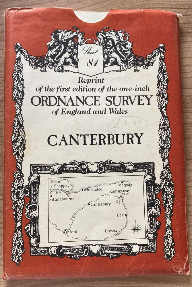Ordnance Survey First Edition Canterbury Sheet 81, reprint David & Charles