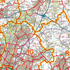 (G68) Map of Chelmsford CM Postcode Sectors, Poster of Chelmsford Postcodes