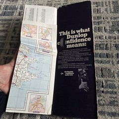 Dunlop, width of road map Wales and West Midlands, 5 miles to 1 inch, vintage