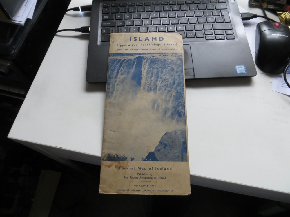 Iceland Touring Map VINTAGE 1943