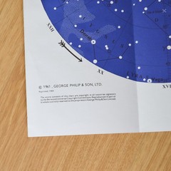 Vintage 1984 Philips Chart of the Stars Astronomy Map Poster E O Tancock