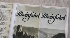 1930 Cologne-Dusseldorf Rhine Steamship Company Timetable Map River Cruise Price