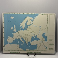 17″ x 22″ Rand McNally Markable Map of Europe and Outline Two-Sided Pre-owned