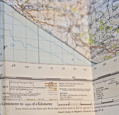 14 x Vintage O.S. Maps – New Popular Edition -cloth 1940s Ordnance