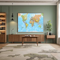 WORLD Map Educational Poster Poster Print Mural Decor 18*29inch/46*73.6cm