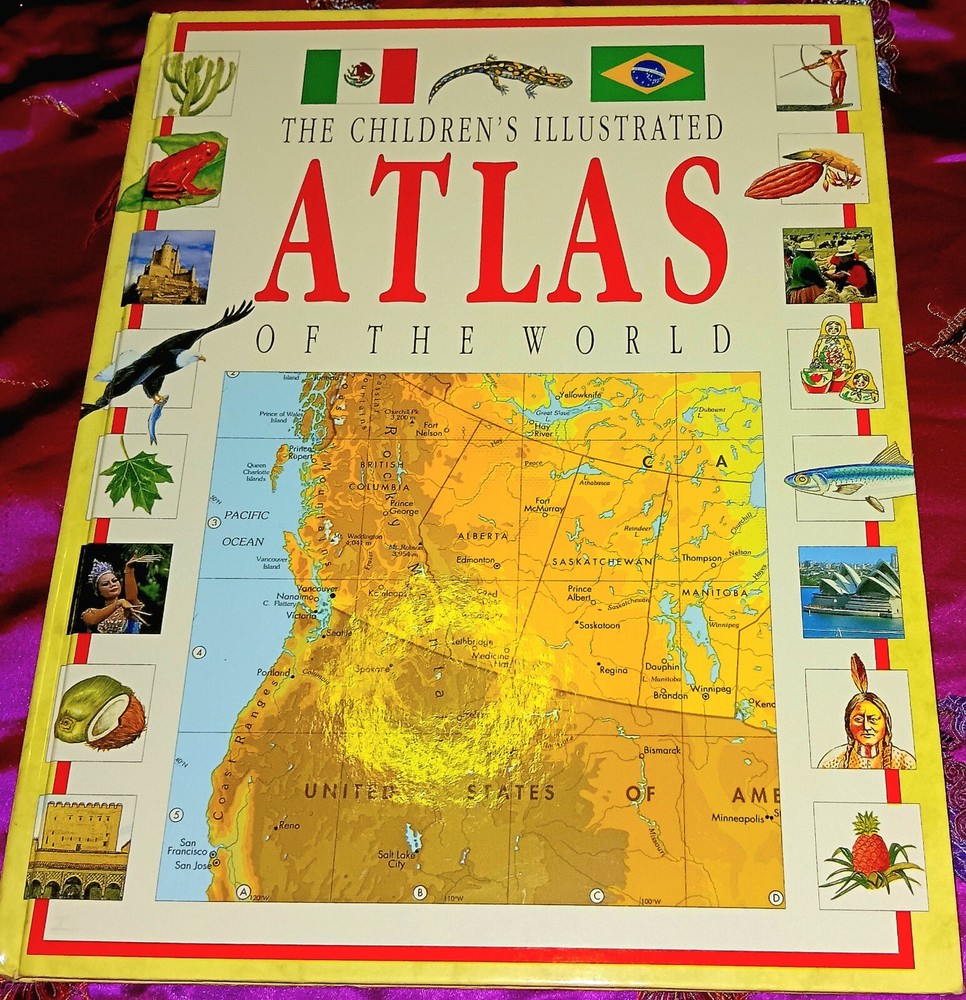 The Children’s Illustrated Atlas Of The World Book, Hardcover 1996