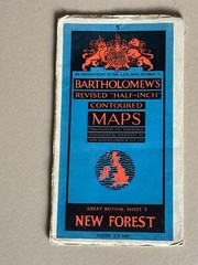 Vintage Bartholomews Half Inch Paper Map, Sheet 5, New Forest