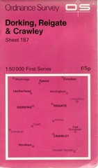 DORKING REIGATE CRAWLEY No 187 39585 1.500 000 First Series Ord Survey Map