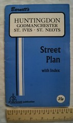 Vintage: Barnett’s Street Plan with index, Huntingdon, Godmanchester, St. Ives