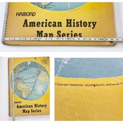HUGE Vintage American History Map Book: Hammond Classroom Atlas