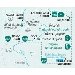 Slovenia + Italy Julian Alps, Triglav Giulie Alps Kompass hiking cycling map 064