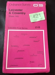 OS Ordnance Survey First Series Sheet Map 140 Leicester & Coventry 1974 Used.421