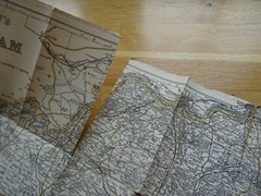Durham – Old Folding County Map – by G W Bacon – Poor condition