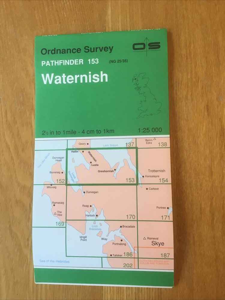1972 Ordnance Survey Pathfinder Map 153 NG 25/35 Waternish (incl Greshornish )