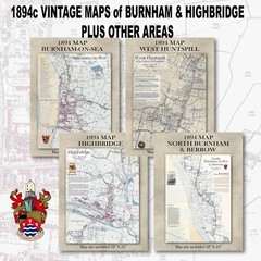 Burnham-on-Sea North & Berrow – Full Size fold out Vintage Map c1894