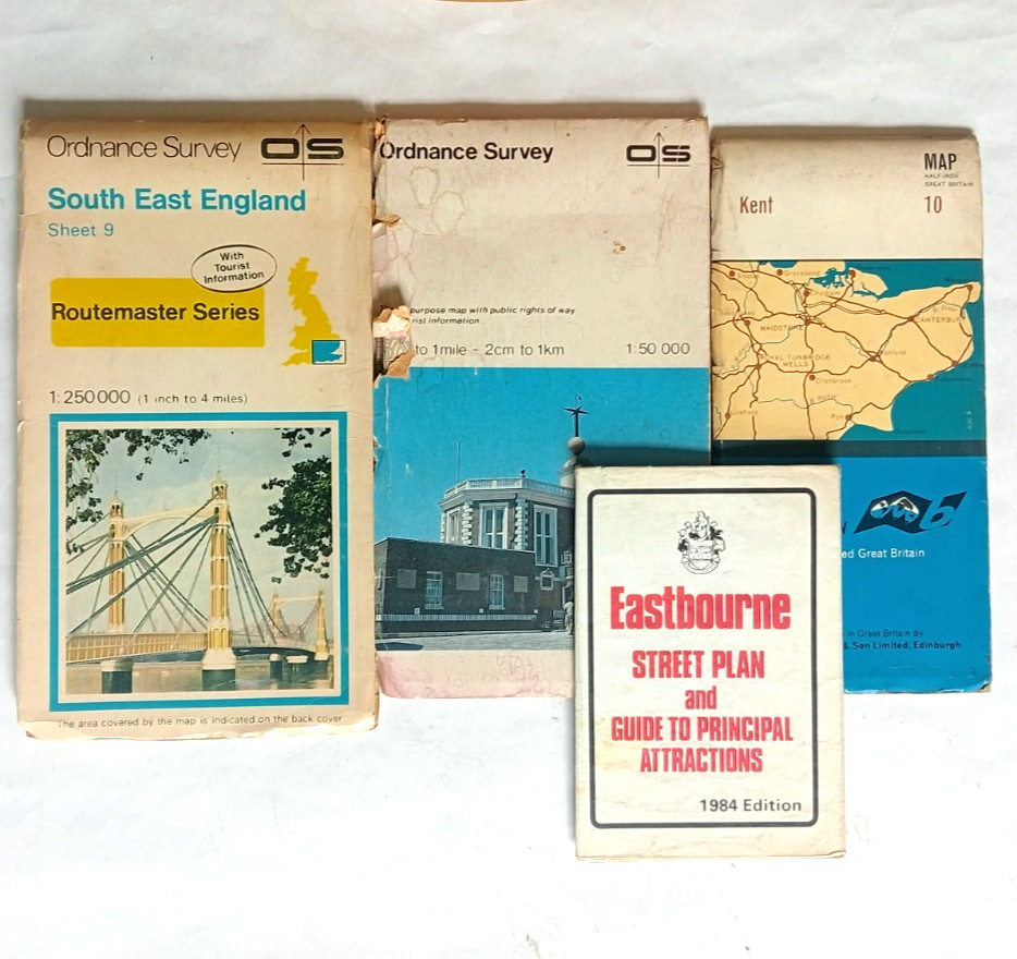4 x South East of England maps OS & Bartholomew