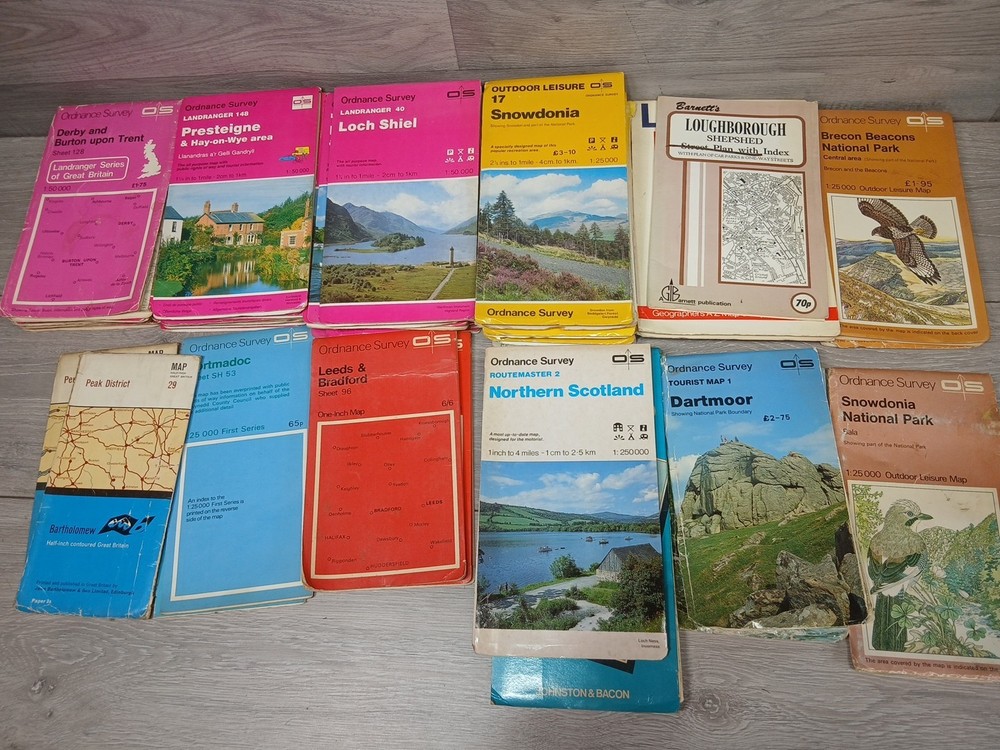 Vintage Bundle Series OS Maps Job Lot Lincoln Broards Ben Nevis Loch Ness Etc