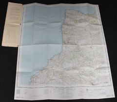 Ordnance Survey One Inch Cloth Map – Bude – Sheet 174 – 1961