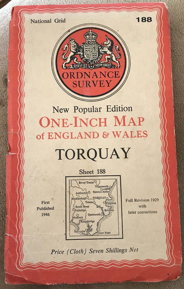 Torquay OS New Popular Edition Sheet 188 Cloth.1946