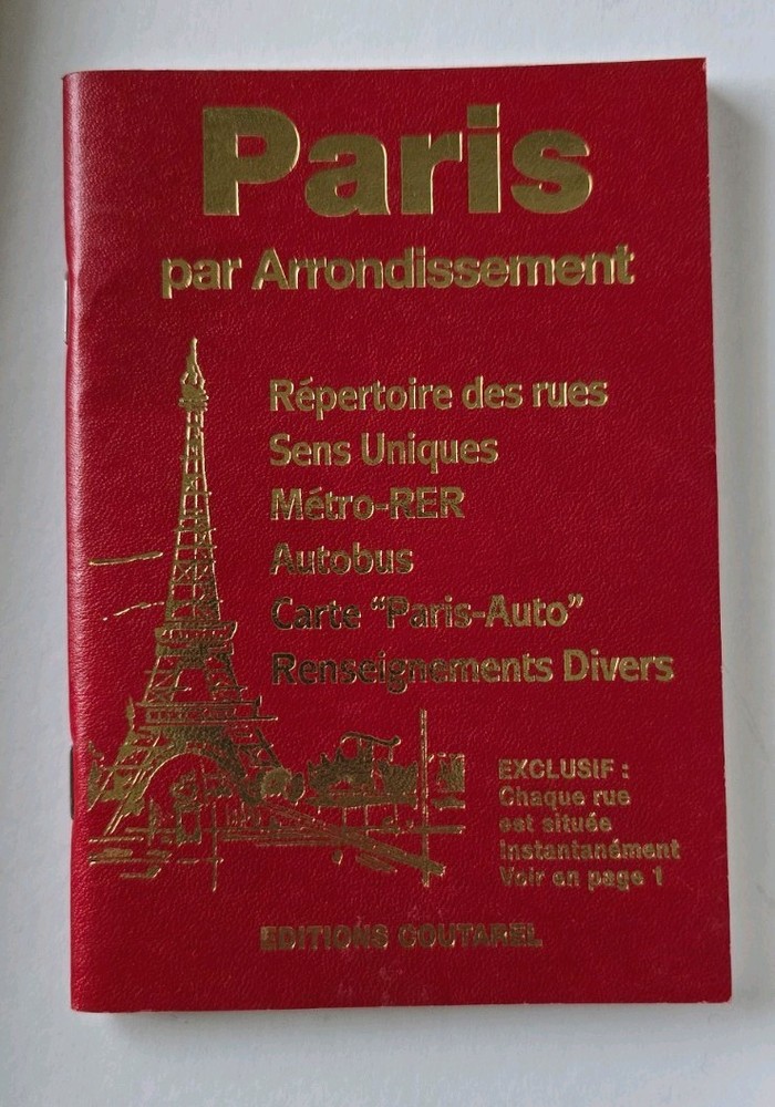 PARIS par arrondissement (Coutarel) Street Index Guide & Maps French 90s