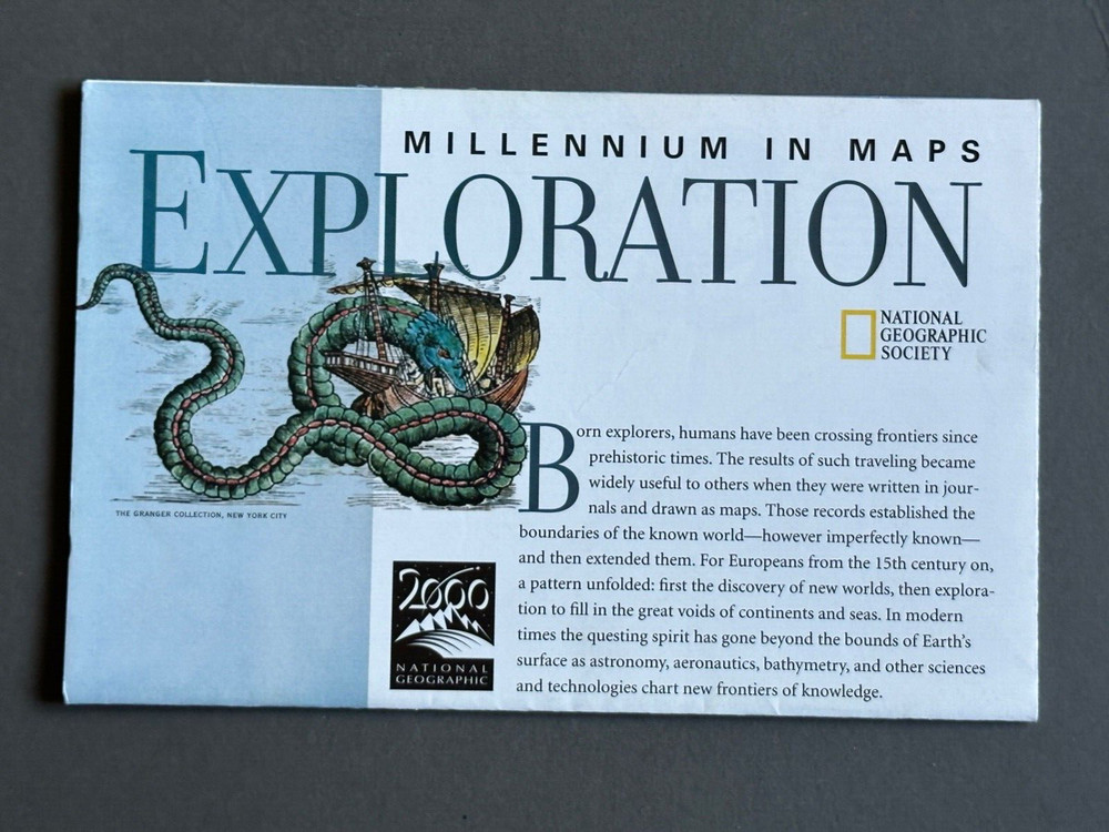 Millennium in Maps, Exploration, National Geographic, Map & Poster, 1998