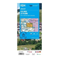 France 1:25K map 3532ET: Les Arcs, La Plagne, Parc National de la Vanoise hiking