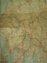 Geographia 1/2″ map of the Lake District & Isle of Man; est late 1930s, on cloth