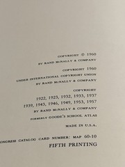 1960 Goode’s World Atlas 11th Edition Fifth Printing Rand McNally Hardcover