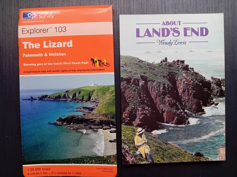 1996 OS Explorer Map 103 The Lizard & 1989 Book “About Land’s End” Wendy Lewis