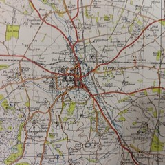 Ordnance Survey Map – Bury St. Edmunds (1946). 1 Inch = 1 Mile. 73cm x 90cm. VGC